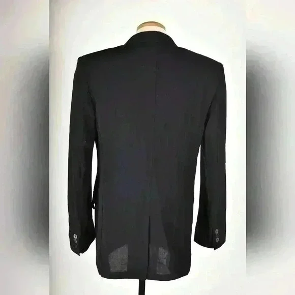 MAX MARA Navy Blue Stretch Unlined Merino  Wool Blazer Jacket 36EU 4US Italy - Picture 3 of 11